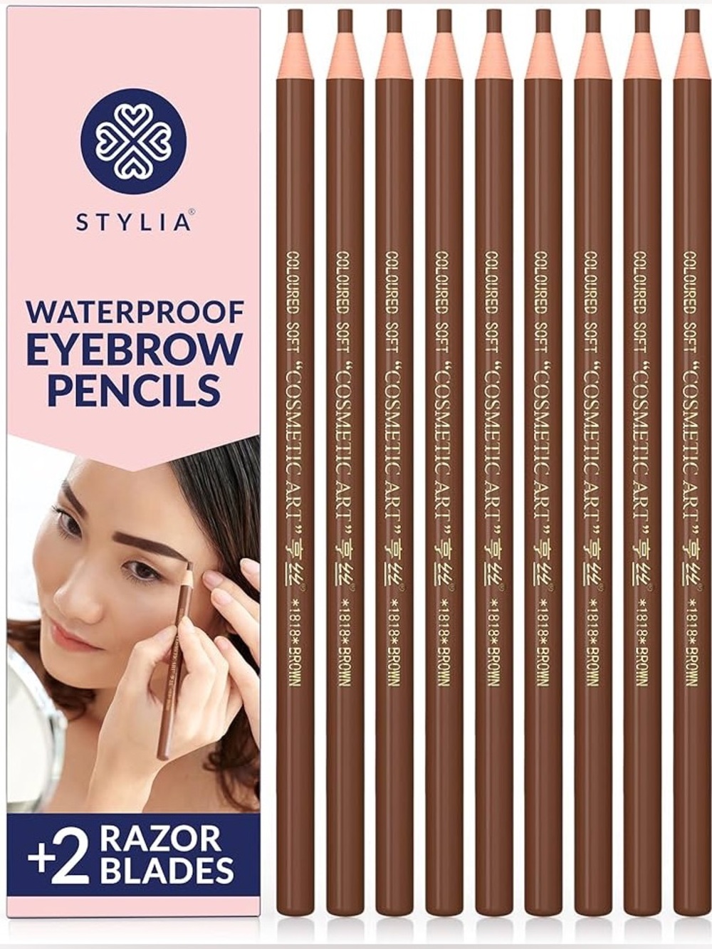 Stylia Waterproof Eyebrow Pencils — Brown